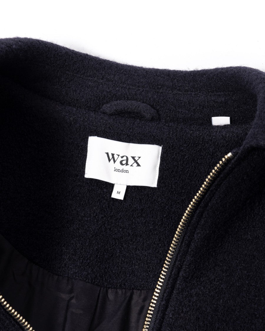 Wax London Midnight Navy Boiled Wool Eldon Jacket