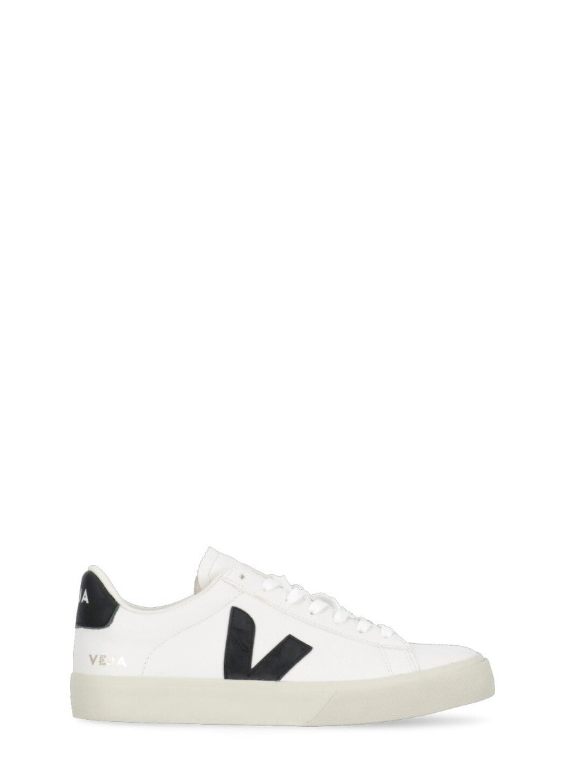 Veja Ivory White Leather V Logo Sneakers