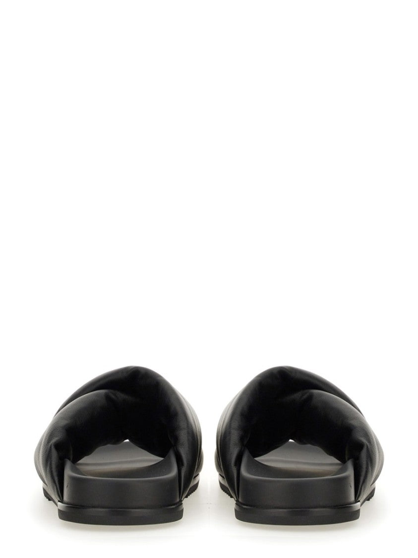 Rick Owens Twisted Design Lamb Leather Slides