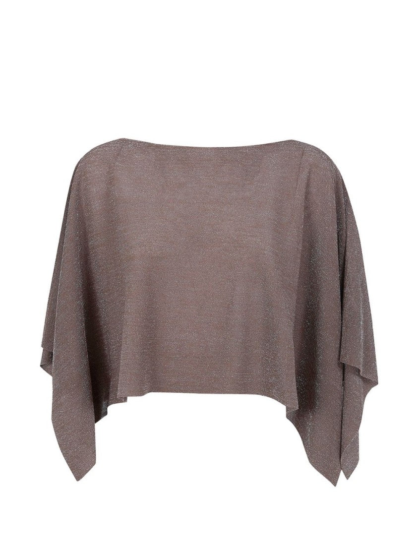 D. Exterior Asymmetric Hem Boat Neck Jacket With Lurex Embellishment