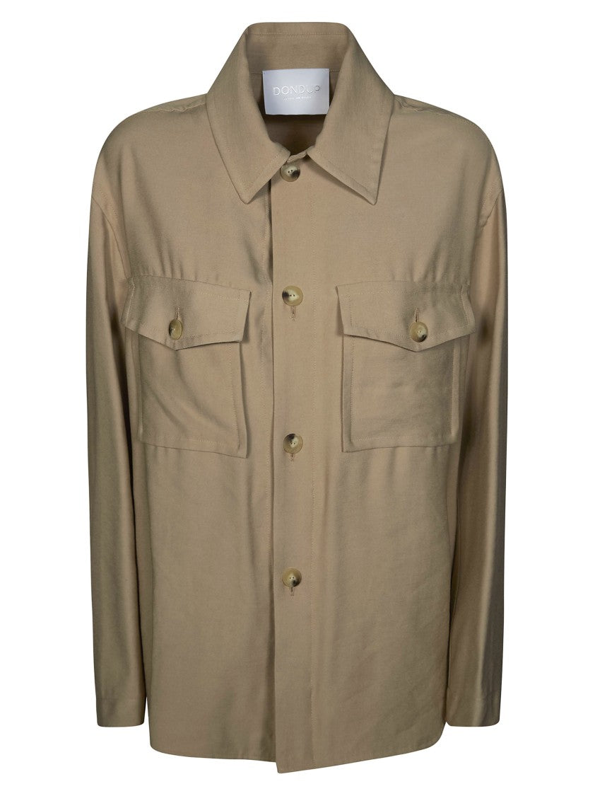 Dondup Loose Fitting Flap Pocket Viscose Shirt