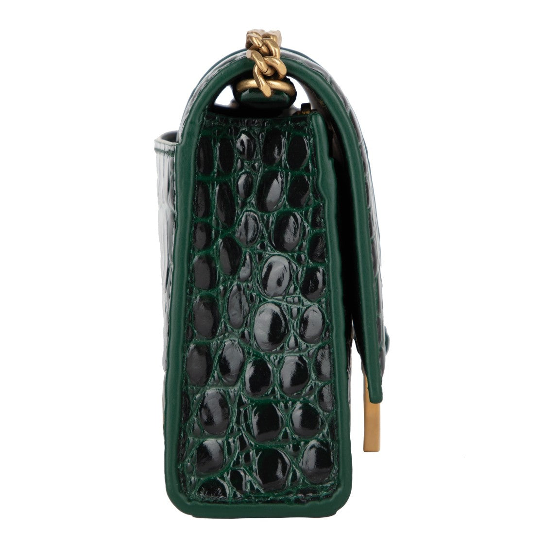 Balenciaga Hourglass Embossed Croco Wallet On Chain