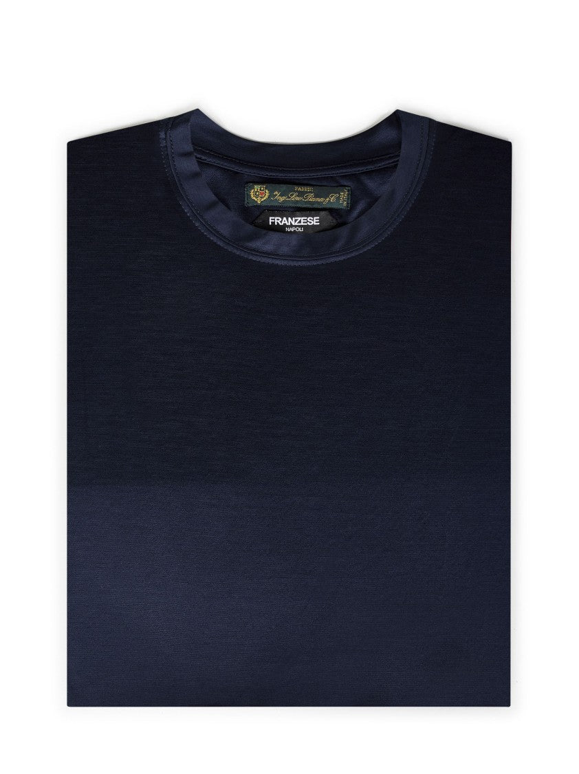 Franzese Collection Navy Blue Aqua Soft Jersey T-Shirt