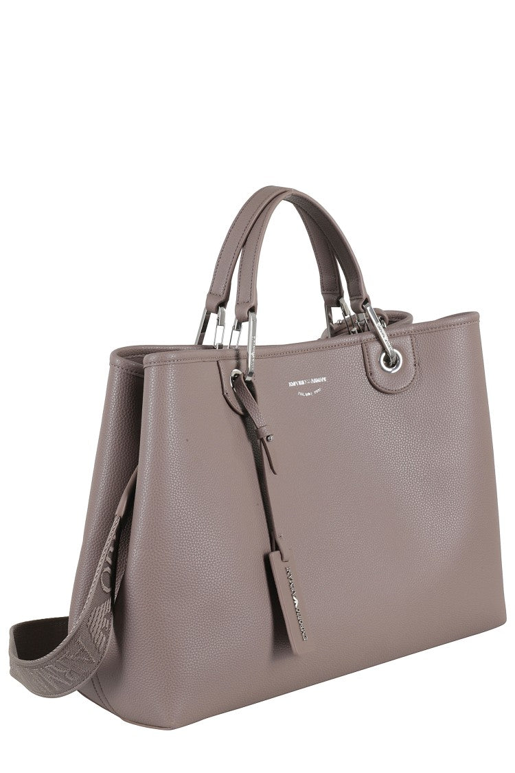 Emporio Armani Medium Taupe Structured Shopping Bag