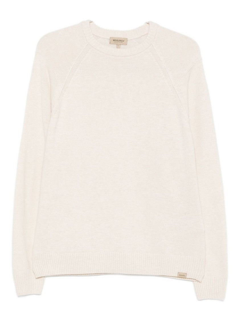 Woolrich Relaxed Fit Beige Knit Sweater