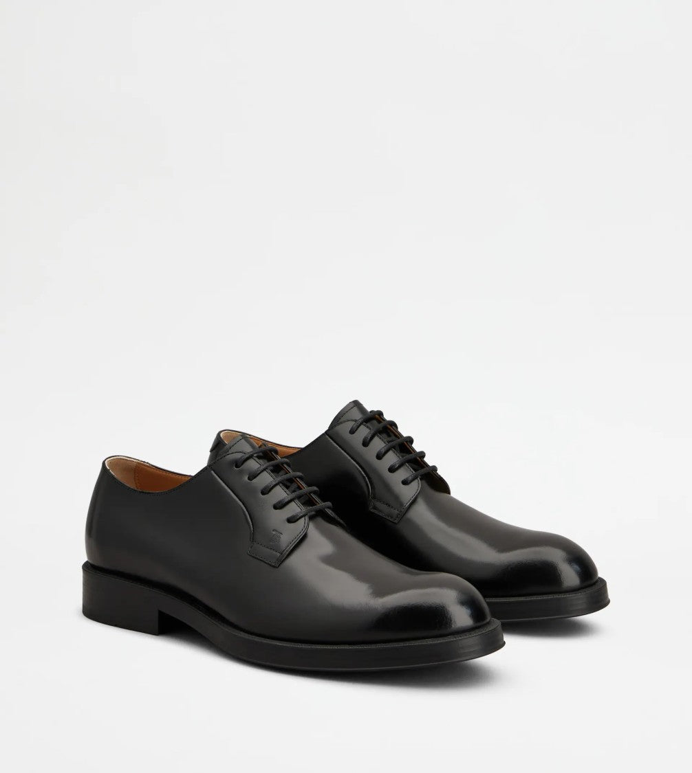 Tod's Black Derby Formale Gomma 75L Shoes