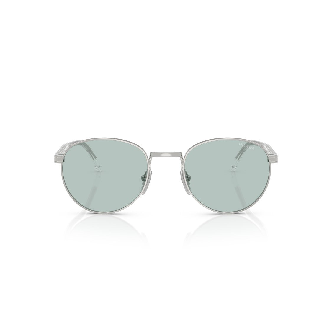 Prada 0Pr B51s Polished Silver Metal Frame Sunglasses