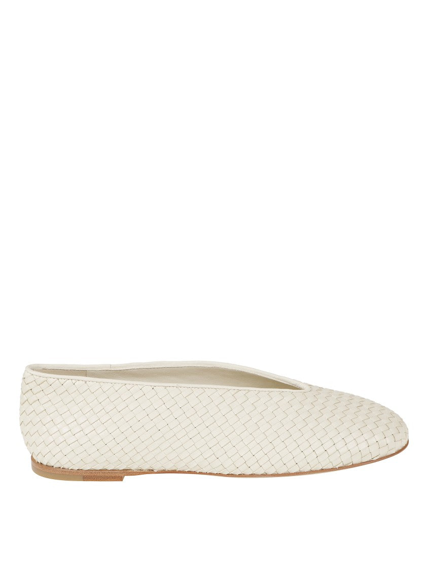 Bottega Veneta Woven Upper Flat Shoes With Rounded Toe