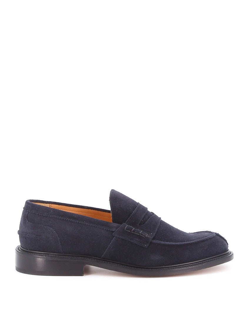 Tricker's Ocean Blue Suede Moccasin Loafers