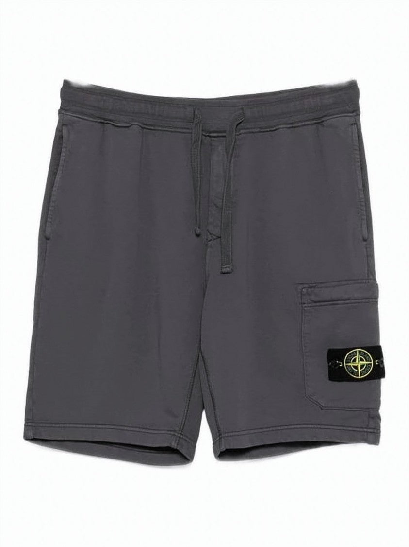 Stone Island Relaxed-Fit Grey Cotton Shorts