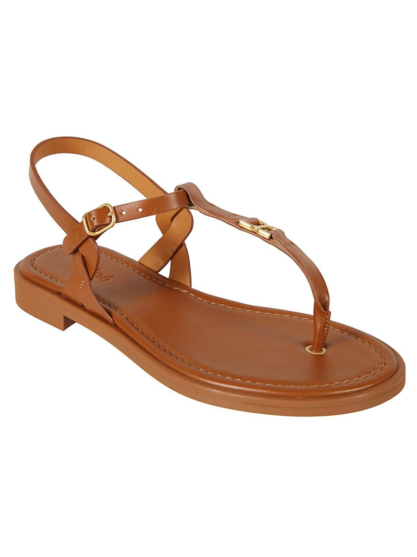 Chloé Brown Sandals With Crisscross Ankle Straps