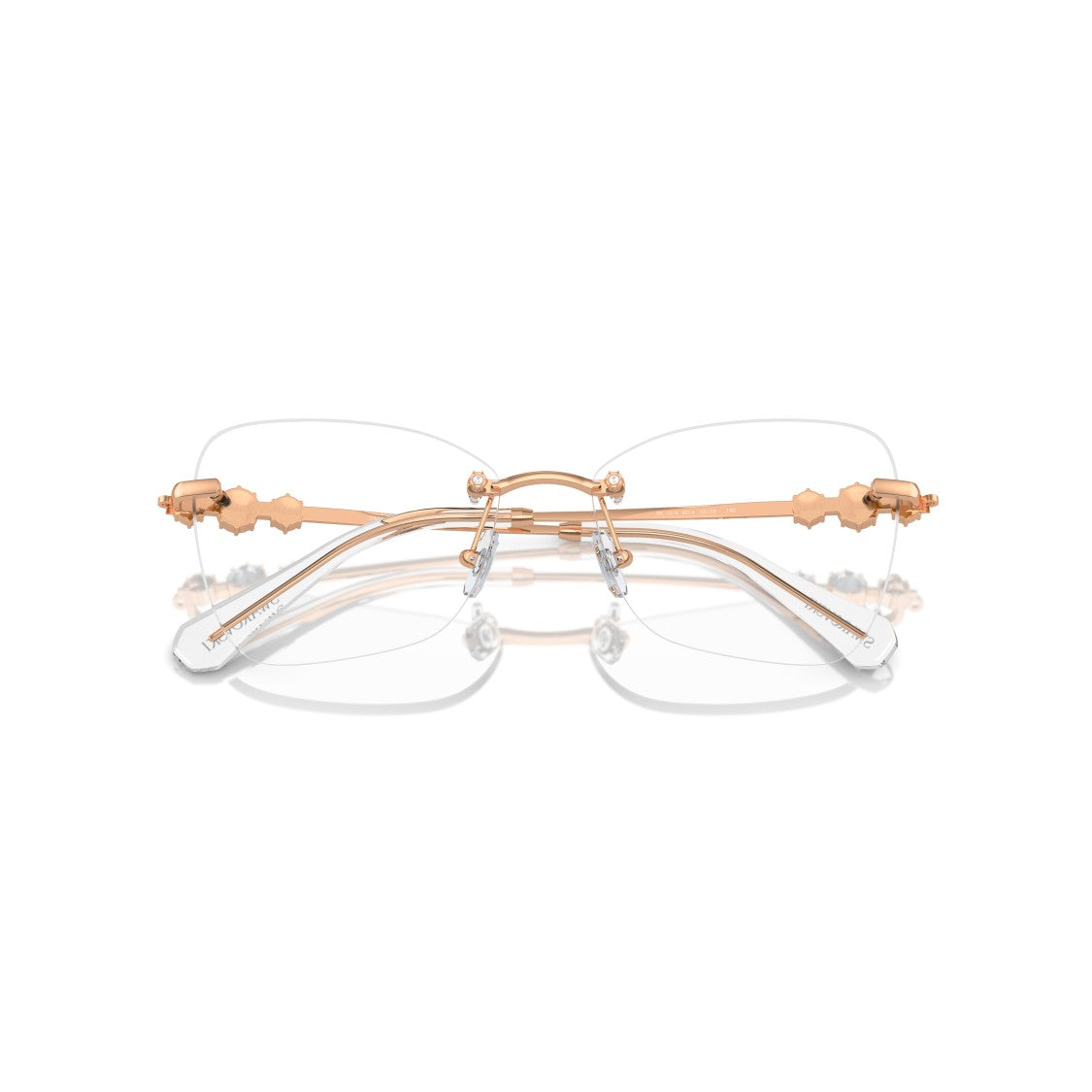 Swarovski Rimless Eyeglasses With Gold-Toned Metal Temples And Crystal Embellishments