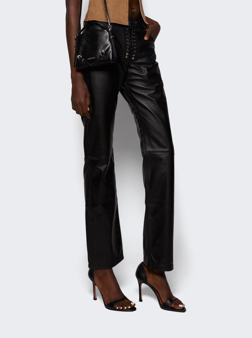 Amina Muaddi Agnese Sandal Black Nappa Leather