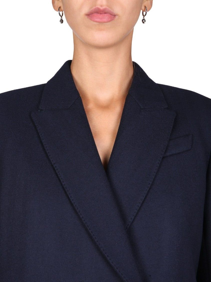 Alexander Mcqueen Structured Double-Breasted Jacket With Tailored Fit