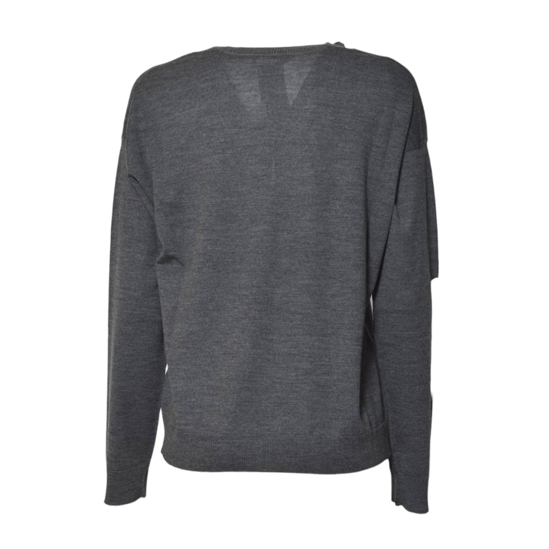 Max Mara Relaxed Fit V-Neck Sweater In Anthracite Grey