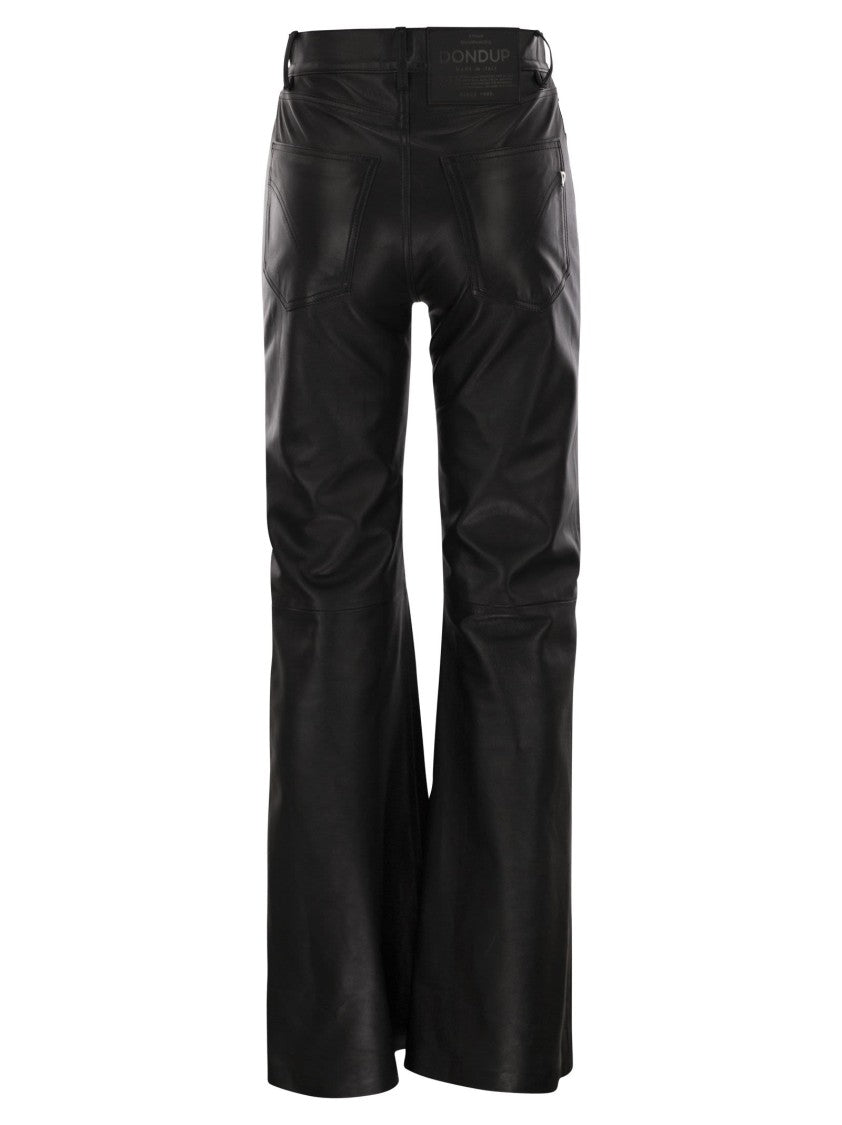 Dondup Amber - Wide-Leg Lambskin Trousers