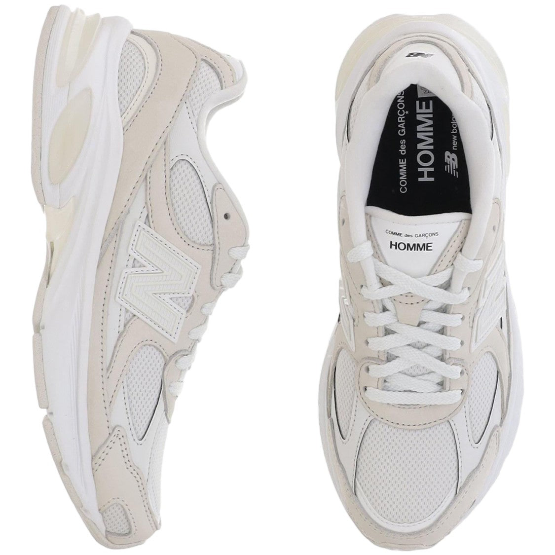 Homme X New Balance Panel Design Sneakers With Prominent 'N' Detail And Rubber Sole
