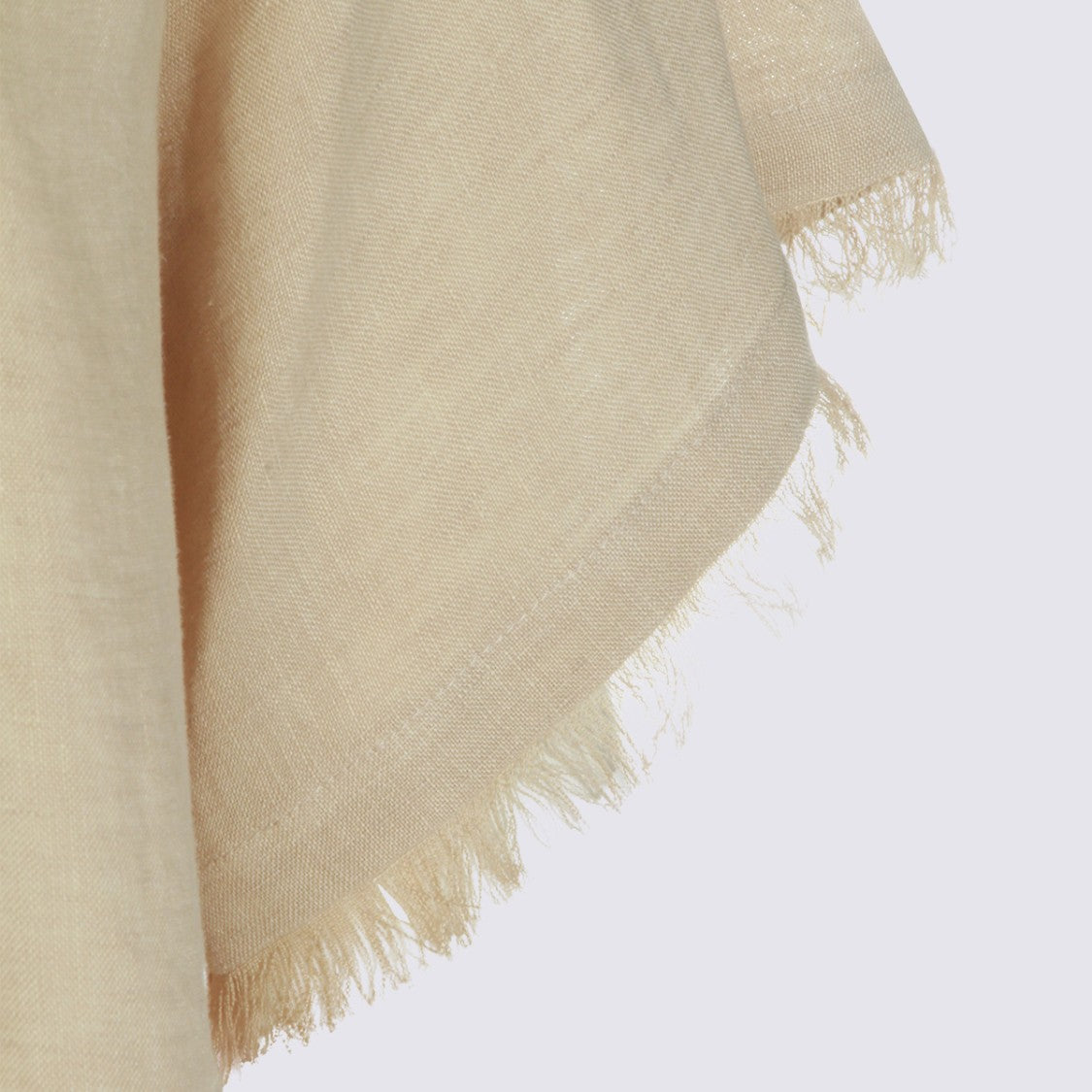 Antonelli Firenze Relaxed Fit V-Neck Shirt With Fringed Edges