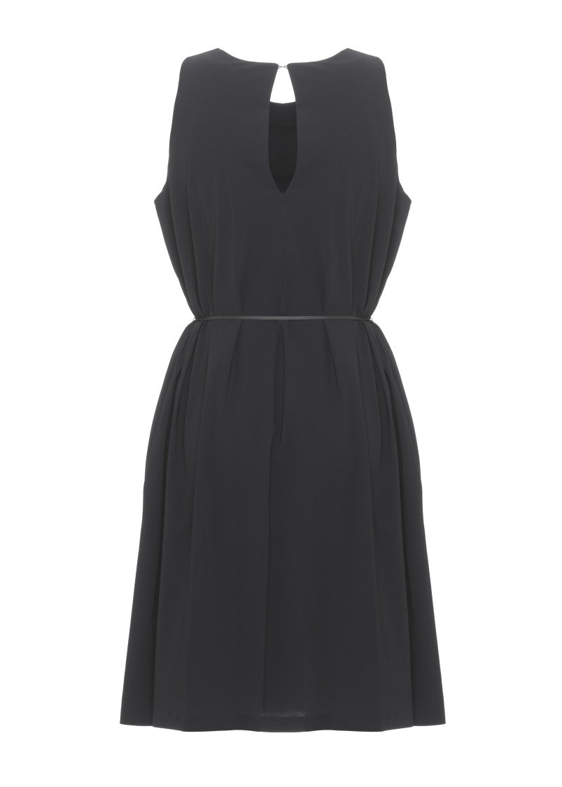 Rrd Sleeveless Black Dress With Cut-Out Detail And Matching Belt