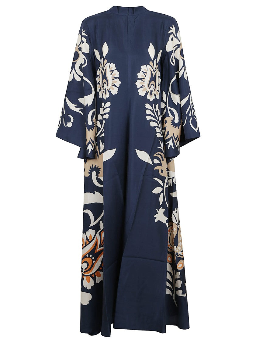 La Double J Silk Twill Maxi Dress With Cascading Sleeves