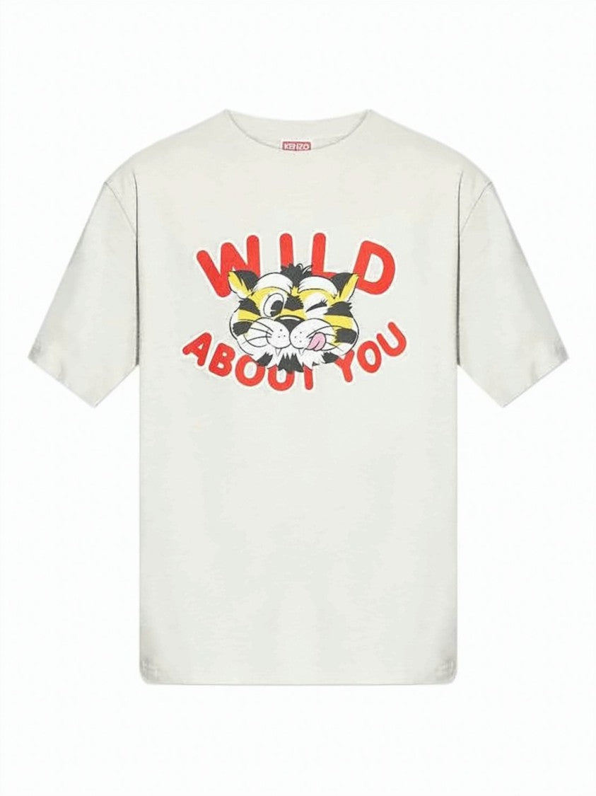 Kenzo Short-Sleeve T-Shirt With Playful Tiger Graphic