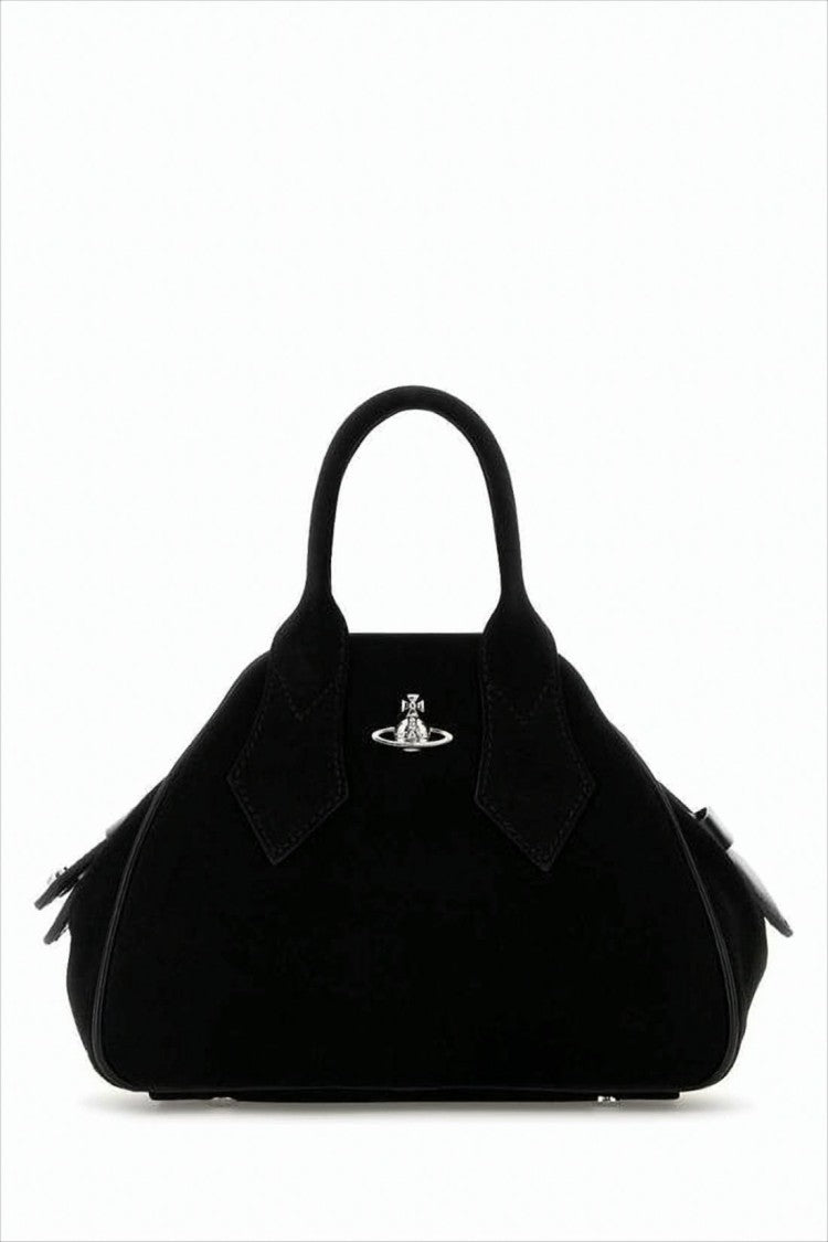 Vivienne Westwood Structured Black Calf Leather Crossbody Bag
