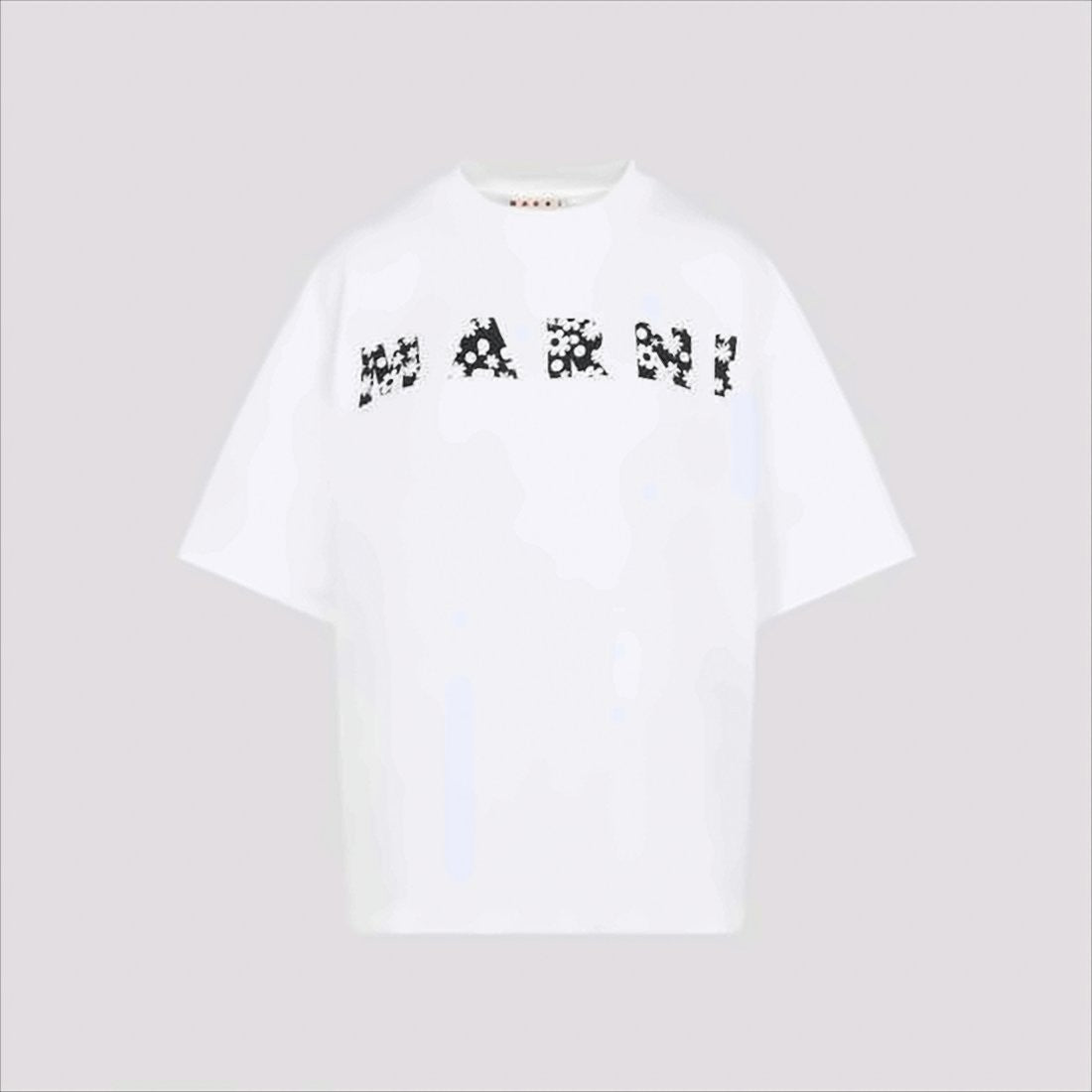 Marni White Short-Sleeve T-Shirt With Floral Graphic Design