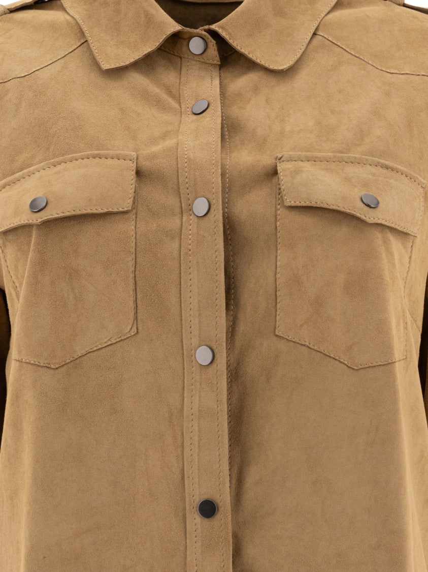 Salvatore Santoro Beige Ovine Leather Shirt