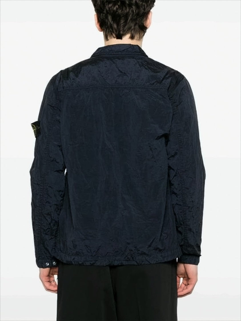 Stone Island Crinkled Texture Lightweight Black Jacket