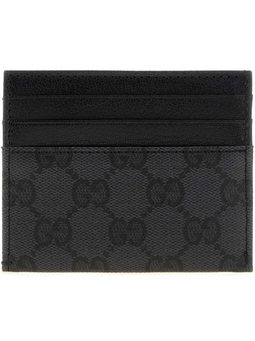 Gucci Interlocking Double G Textured Credit Card Case - Black