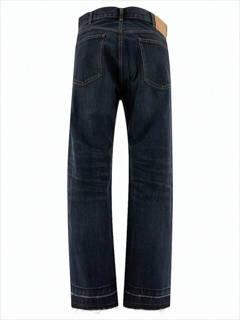 Celine Straight-Leg Denim Pants With Cropped Length And Unique Whiskering