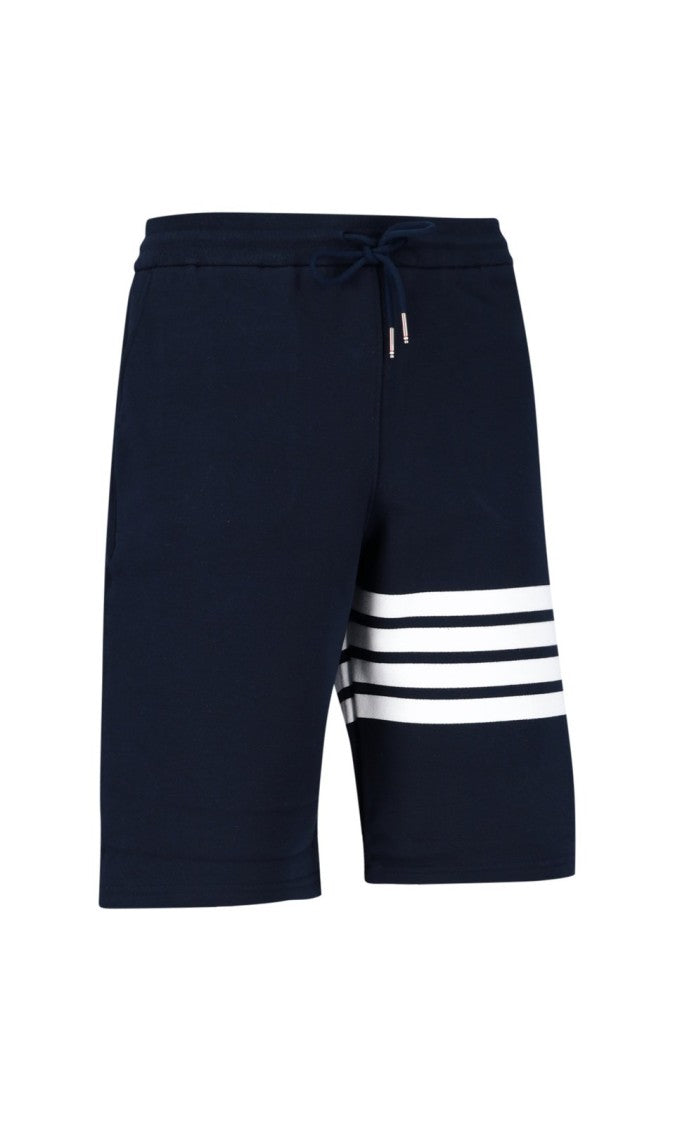 Thom Browne Classic Blue Cotton Shorts With Timeless Appeal