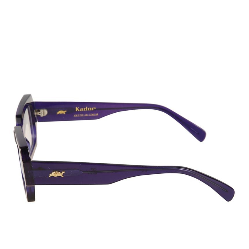 Kador Evy Geometric Rectangular Frame Sunglasses With Gold Emblem