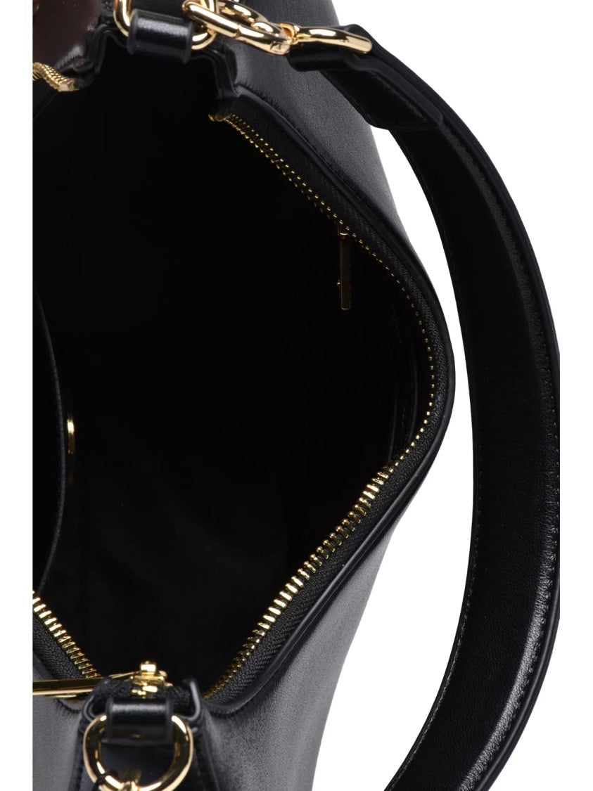 Love Moschino Black Polyurethane Crescent Shoulder Bag