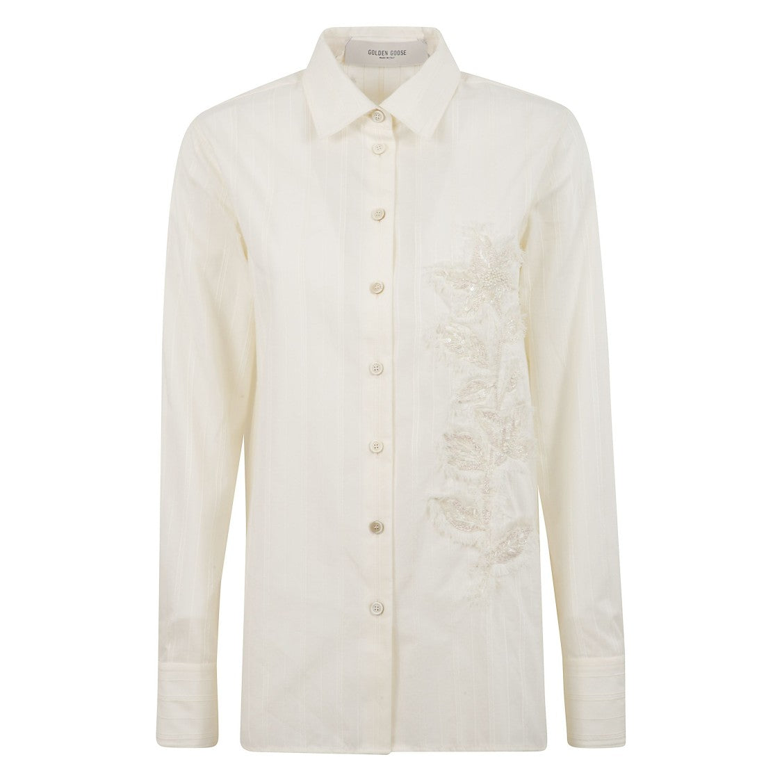 Golden Goose Off-White Cotton Shirt With Embroidery