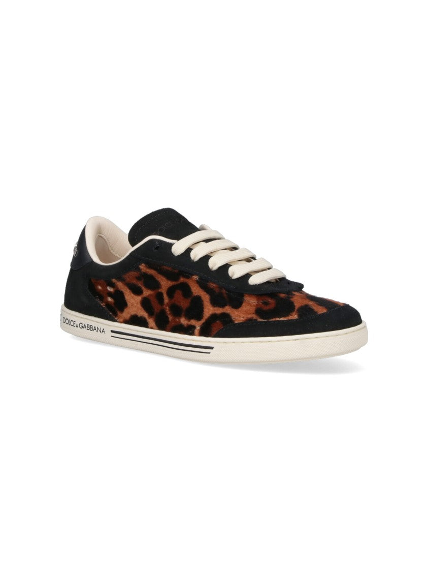 Dolce & Gabbana "Saint Tropez" Sneakers – Brown Leopard Print