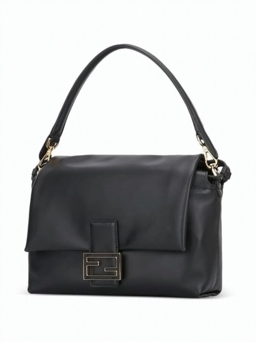 Fendi Medium Structured Handbag With Geometric Metal Clasp