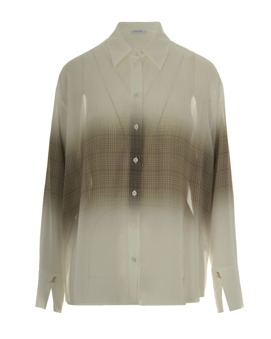 Patrizia Pepe Lightweight Checked Stone Beige Shirt