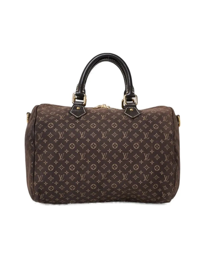 Louis Vuitton Speedy Bandouliere 30 Mini Lin Handbag With Leather Accents