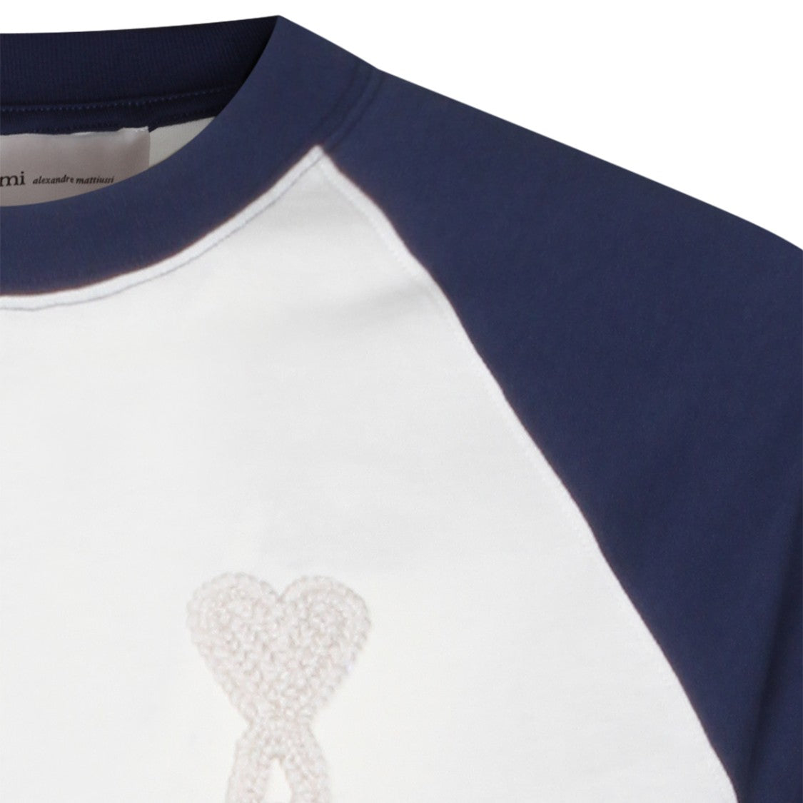 Ami Paris White & Blue Cotton T-Shirt