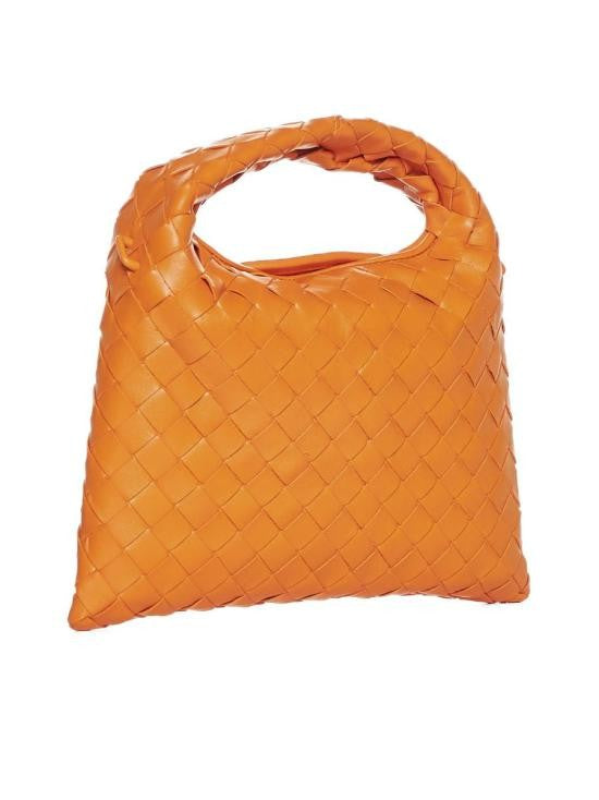 Bottega Veneta Mini Handbag In Woven Calf Leather With Polished Finish