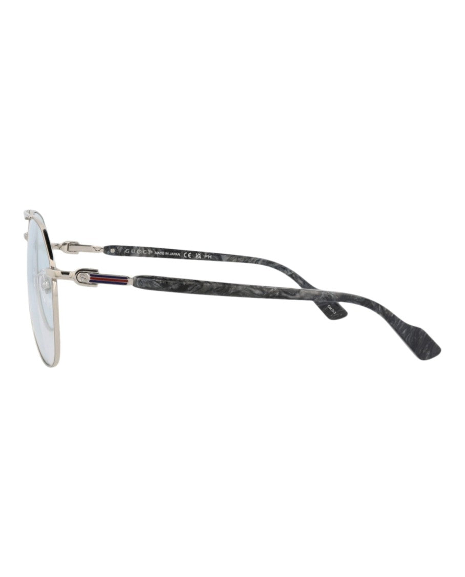 Gucci Aviator-Frame Metal Sunglasses