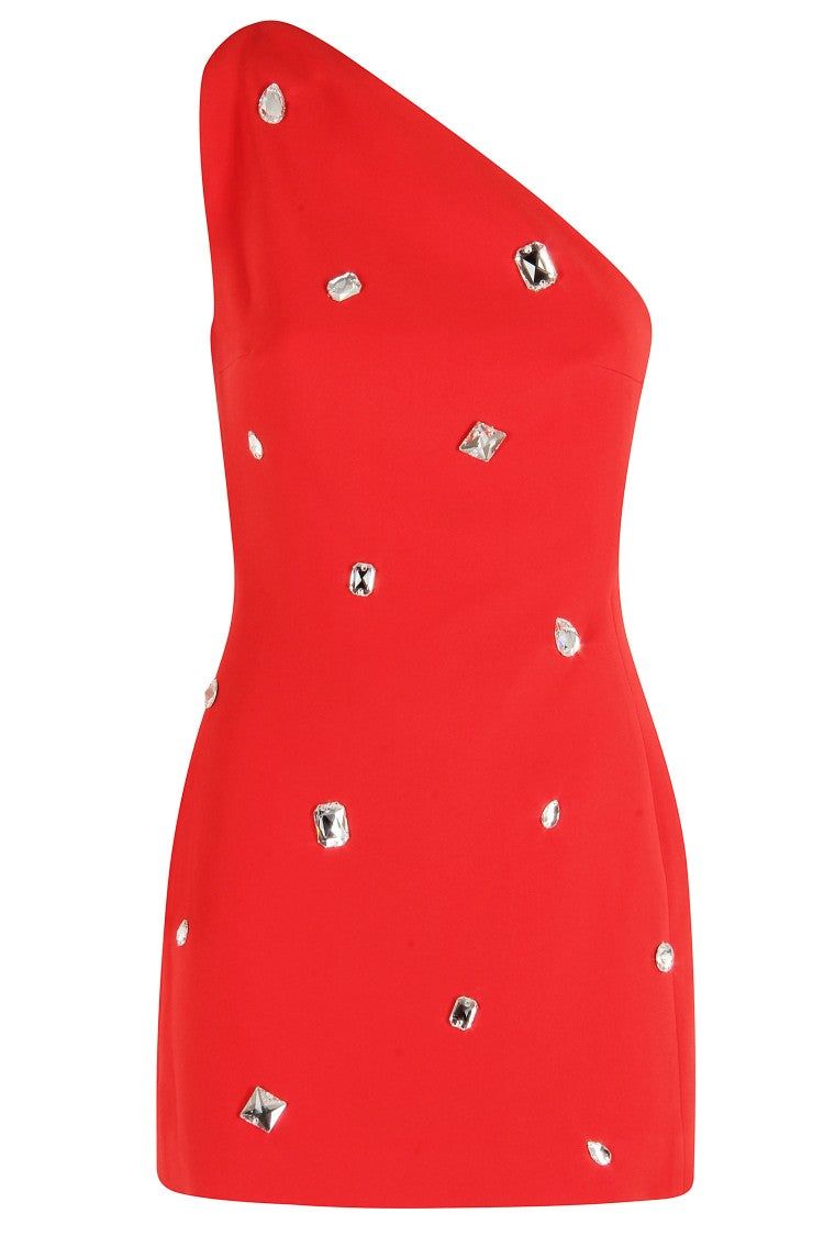 David Koma Red One-Shoulder Dress