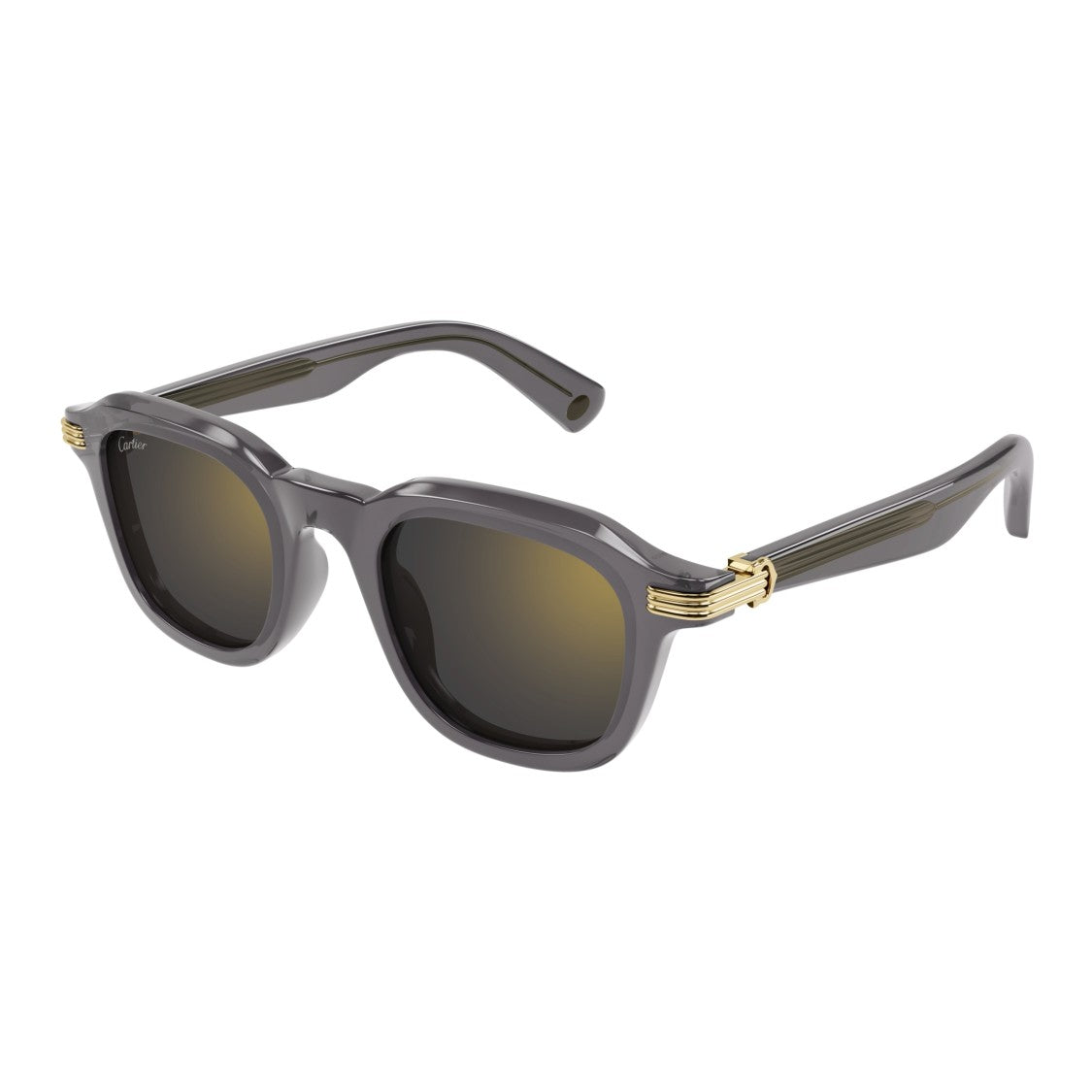 Cartier Square Frame Sunglasses In Translucent Dark Grey