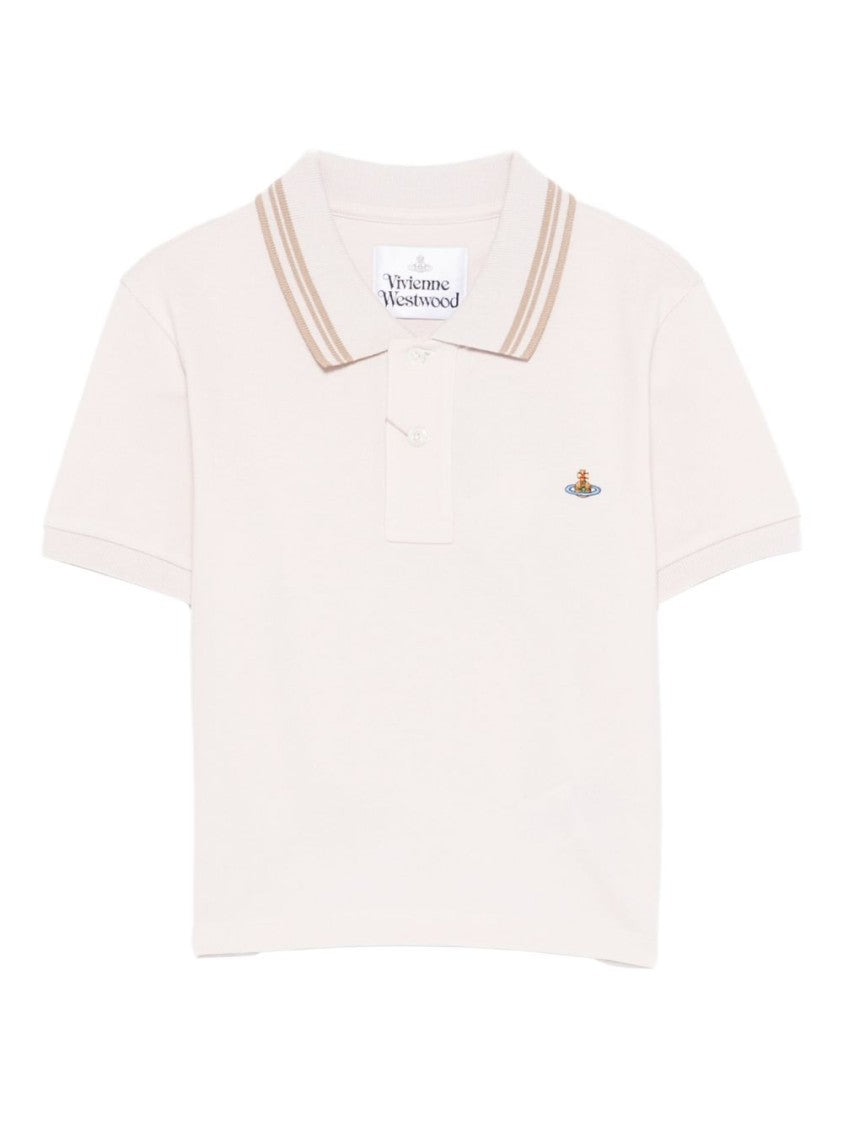 Vivienne Westwood Lilac Ash Striped Polo Collar Top