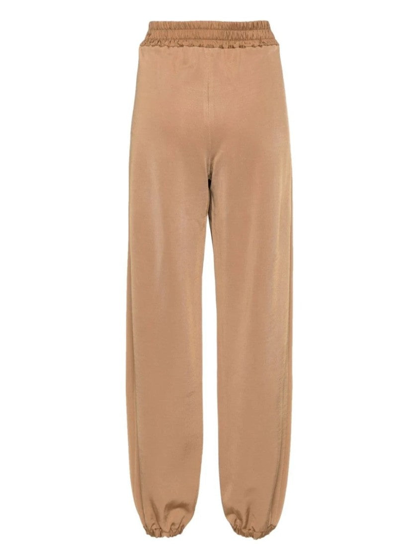 Jil Sander Tapered Brown Sport Pants With Elastic Cuffs