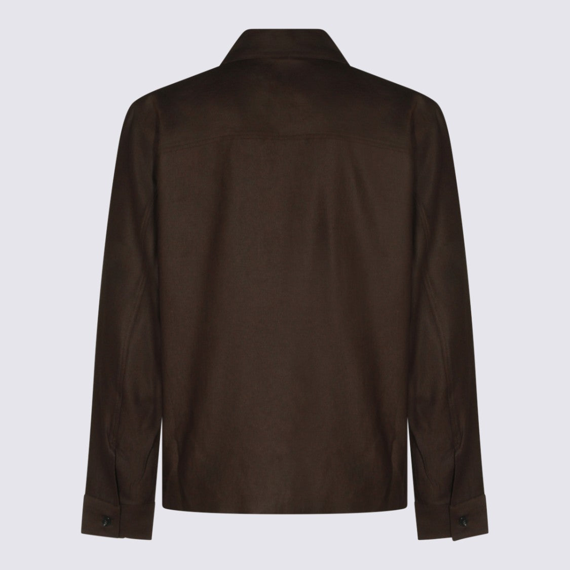 Nn.07 Brown Minimalist Jacket With Front Zipper And Flap Pockets