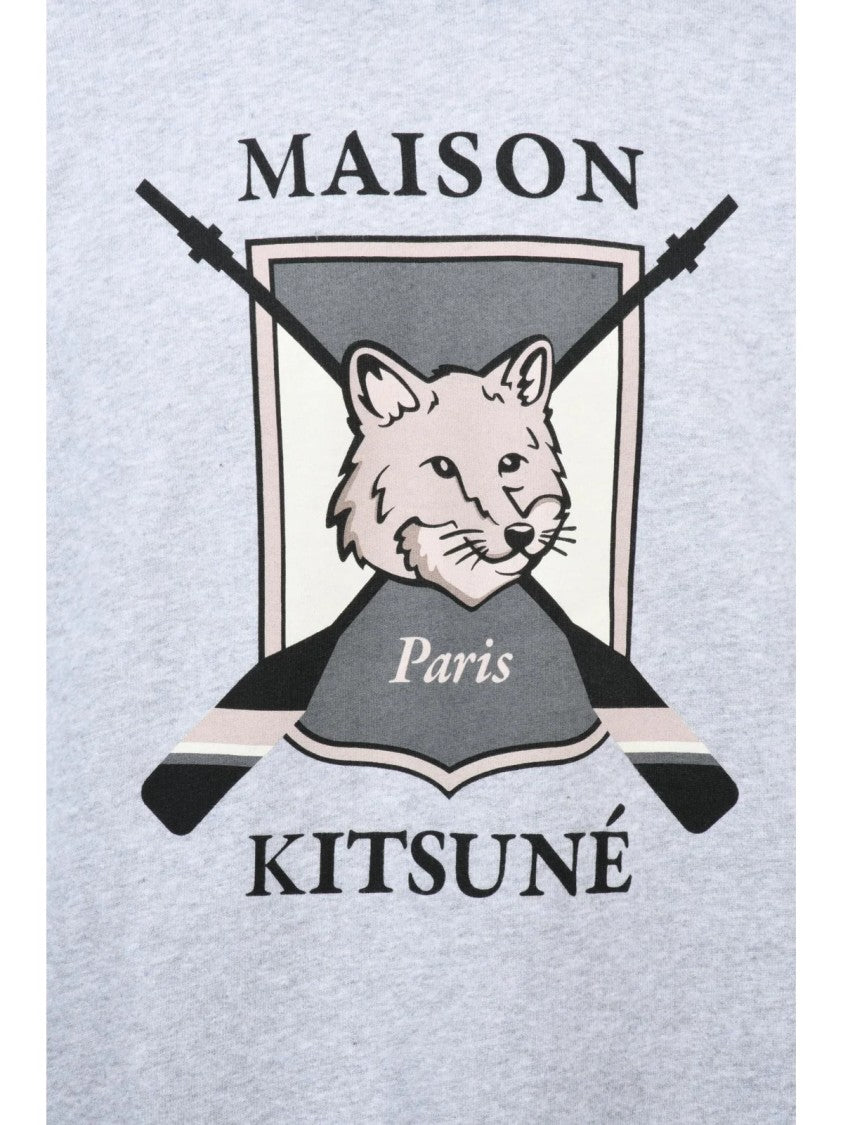 Maison Kitsuné Grey Cotton Graphic Sweatshirt