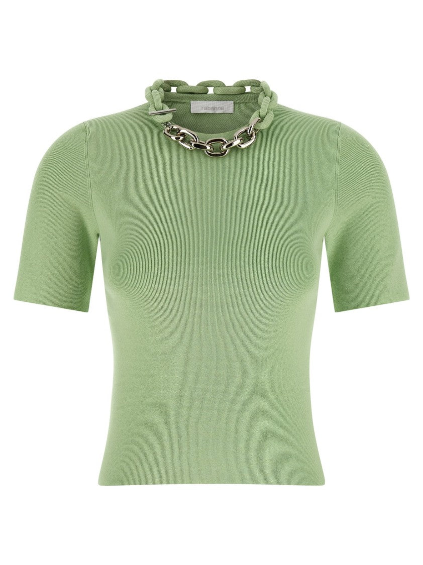Paco Rabanne Micro Ribbed Cotton T-Shirt
