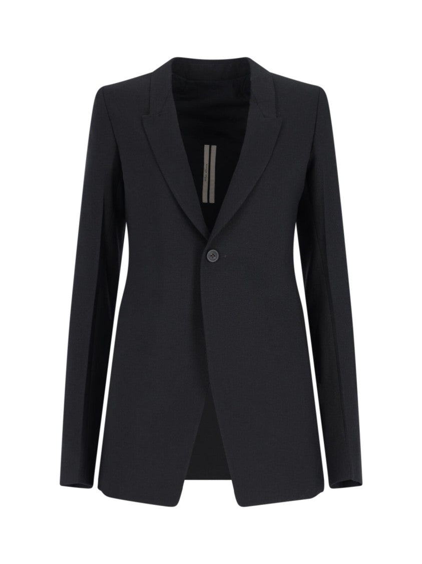 Rick Owens Single-Breasted Blazer – Black